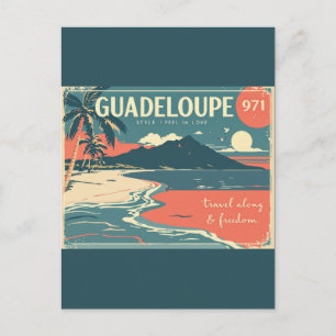 Carte postale vintage Guadeloupe 971 – Plage tropi