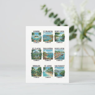 Carte Postale Vintage Guadeloupe Caribbean Cities Travel