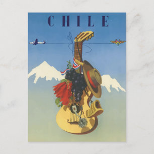 Carte postale Vintage Guitar Chile