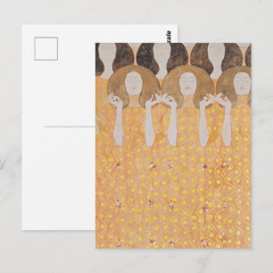 Carte Postale Vintage Gustav Klimt Art Nouveau Floral Doré