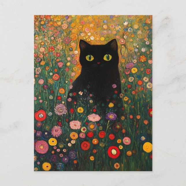Carte postale Vintage Gustav Klimt Cat (Devant)