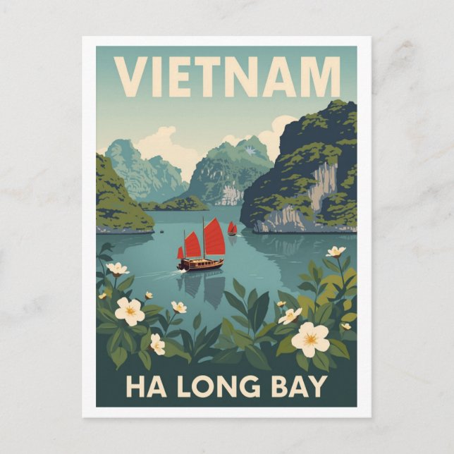 Carte Postale Vintage Ha Long Bay (Devant)