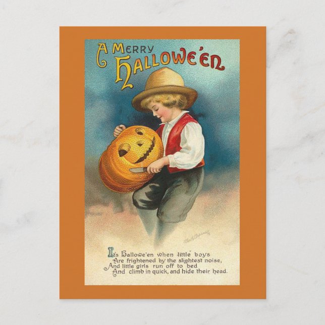 Carte postale vintage Halloween (Devant)