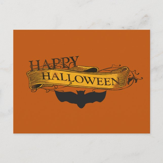 Carte postale vintage Halloween Bat (Devant)