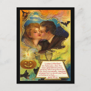 Carte Postale Vintage Halloween Kiss