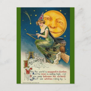 Carte Postale vintage-halloween-lune-hibou-bromstick