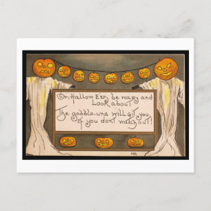 Carte postale vintage Halloween Poem