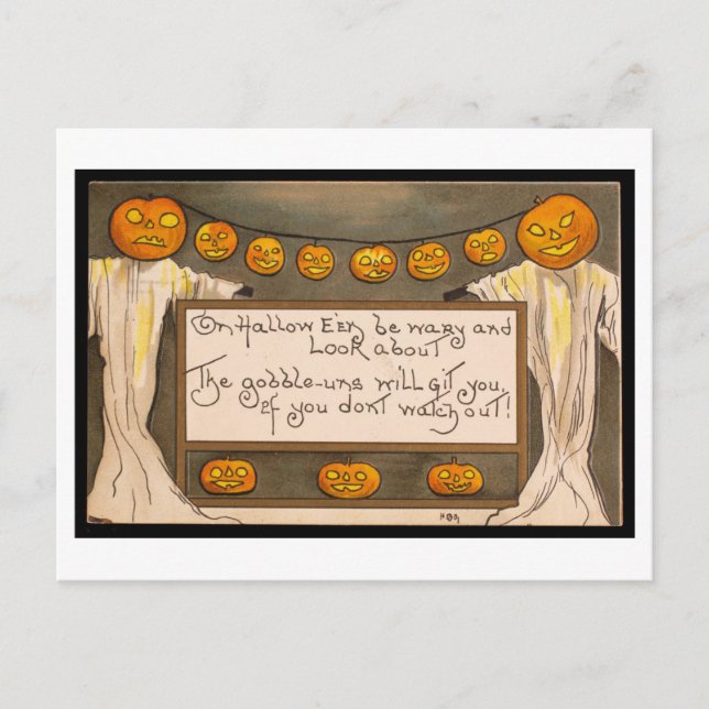 Carte postale vintage Halloween Poem (Devant)