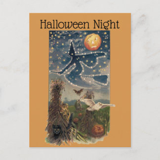 Carte postale vintage Halloween Starry Night