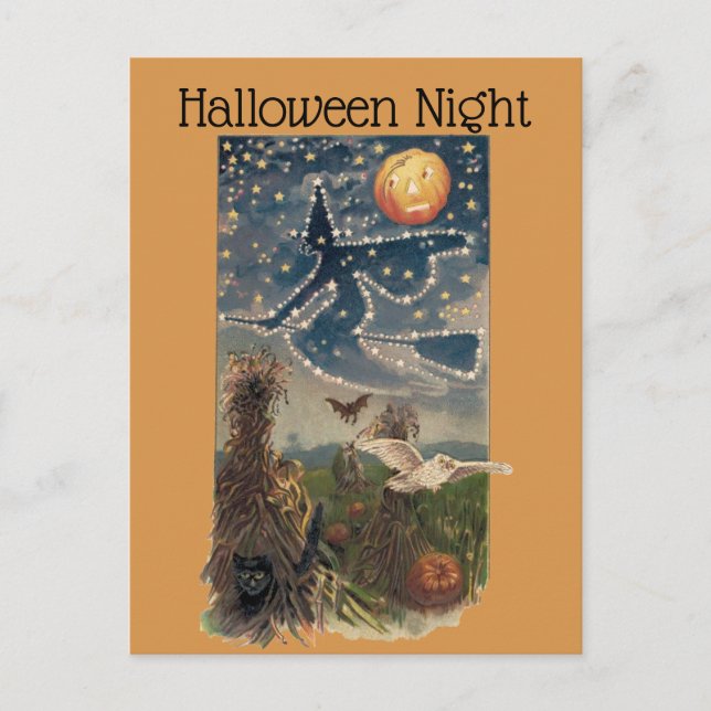 Carte postale vintage Halloween Starry Night (Devant)