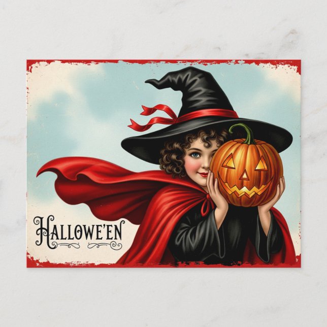 Carte Postale Vintage Halloween Sweetheart (Devant)