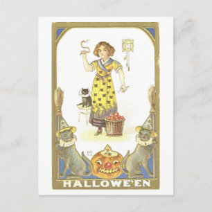 Carte postale vintage Halloween Witch