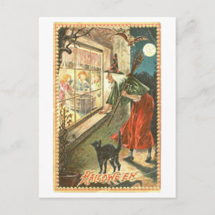 Carte postale vintage Halloween Witch