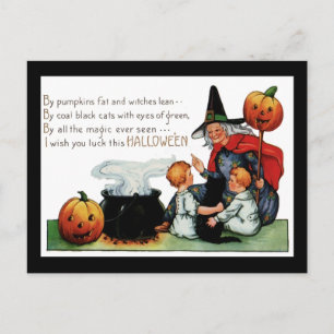 Carte postale vintage Halloween Witch