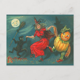 Carte postale vintage Halloween Witch