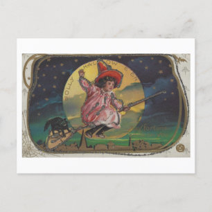 Carte postale vintage Halloween Witch