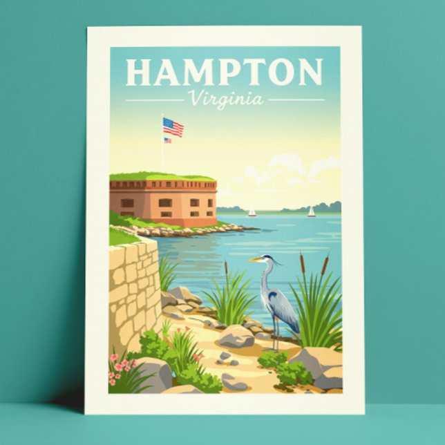Carte Postale Vintage Hampton Virginia (Créateur téléchargé)