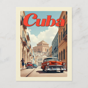 Carte Postale Vintage Havana Cuba Classic Car Retro Voyage