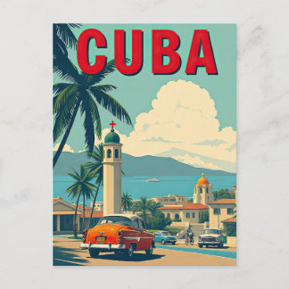 Carte Postale Vintage Havana Cuba Classic Car Retro Voyage