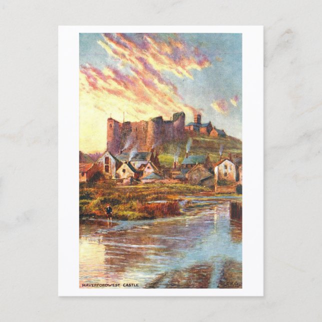 Carte Postale Vintage Haverfordwest Castle in Wales (Devant)