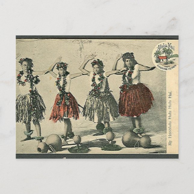 Carte postale vintage Hawaii Hula Dancers (Devant)