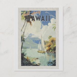Carte Postale Vintage Hawaii Retro Voyage Voile Ailleurs