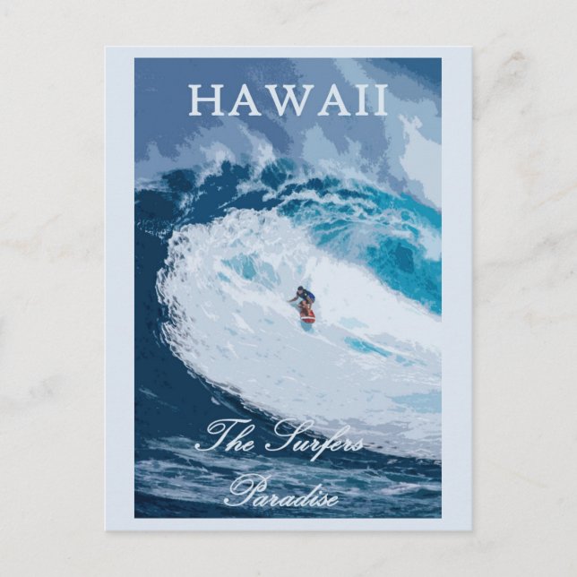 Carte Postale Vintage Hawaii Surfing Surfer Travel (Devant)