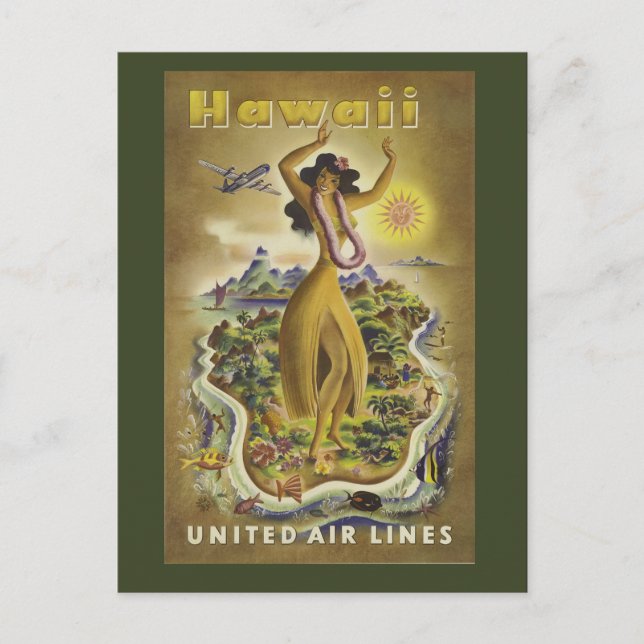 Carte postale vintage Hawaii Travel (Devant)