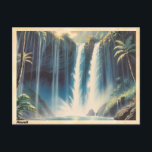 Carte postale Vintage Hawaii Waterfall<br><div class="desc">Transportez-vous à la beauté sereine d'Hawaï avec cette carte postale vintage authentique avec une cascade à couper le souffle. Capturant l'essence des merveilles naturelles d'Hawaii, cette carte postale est une pièce nostalgique qui évoque la tranquillité et l'attrait des îles. L'imprimé de haute qualité présente les eaux en cascade au milieu...</div>
