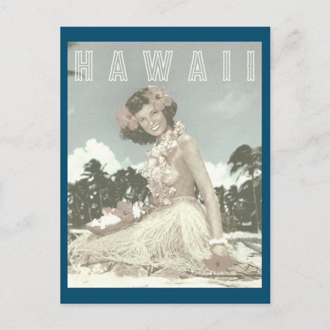 Carte Postale Vintage Hawaiian Travel - Hawaii Hula Dancer Pos (Devant)
