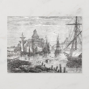 Carte postale vintage Helsinki Harbour Finland