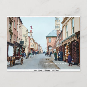 Carte Postale Vintage High St. Kilkenny ville Irlande