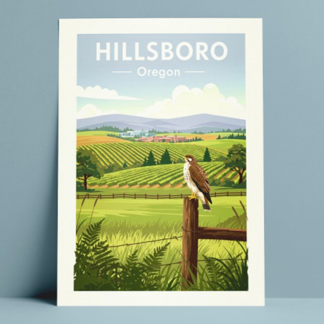 Carte Postale Vintage Hillsboro Oregon (Créateur téléchargé)