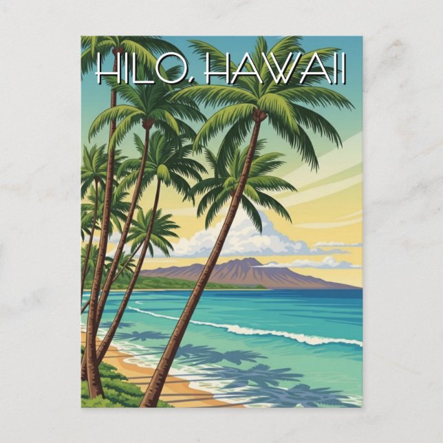 Carte Postale Vintage Hilo Hawaii Travel (Devant)