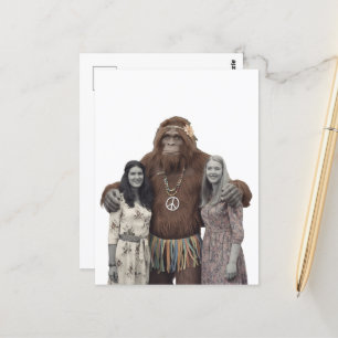 Carte Postale Vintage Hippie Ladies et Sasquatch