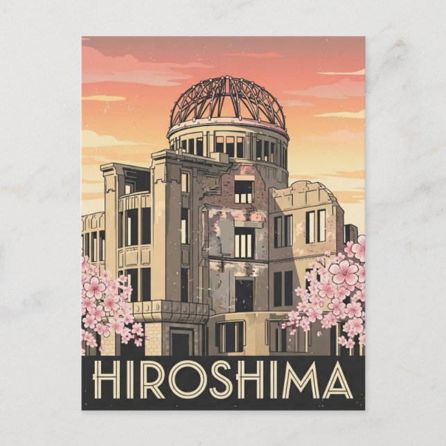 Carte Postale Vintage Hiroshima Japon Peace Dome Voyage (Devant)