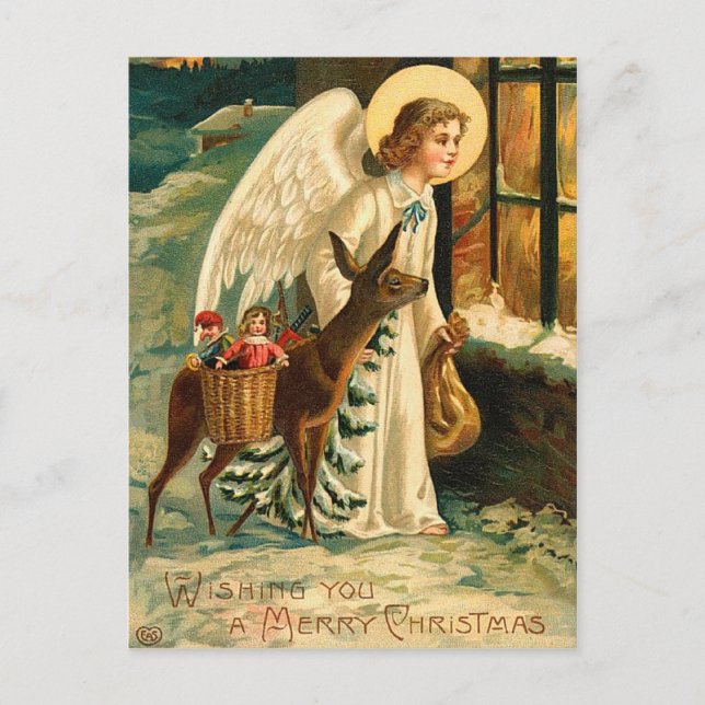 Carte postale vintage Holiday Angel (Devant)
