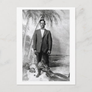 Carte postale vintage homme avec Alligator