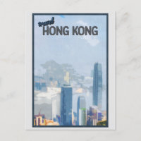 Vintage Hong Kong City Skyline Travel