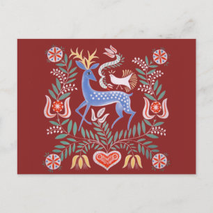 Carte Postale Vintage hongrois Deer Motif