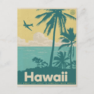 Carte postale vintage Honolulu Aviation Travel