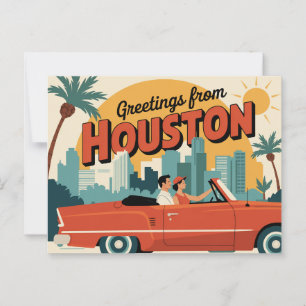 Carte postale vintage Houston   Salutations de Hou