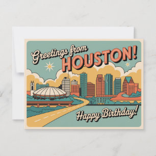Carte postale vintage Houston Salutations de Hou
