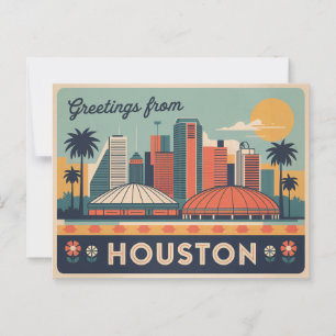 Carte postale vintage Houston   Salutations de Hou