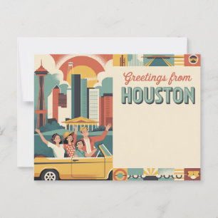 Carte postale vintage Houston   Salutations de Hou