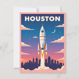 Carte Postale Vintage Houston Space City