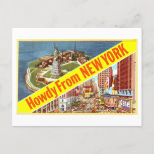 Carte Postale Vintage Howdy de New York