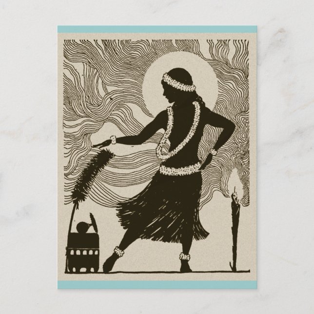Carte Postale Vintage Hula Girl (Devant)