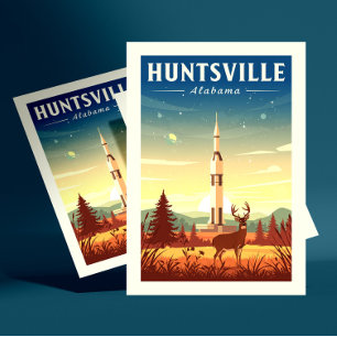 Carte Postale Vintage Huntsville Alabama