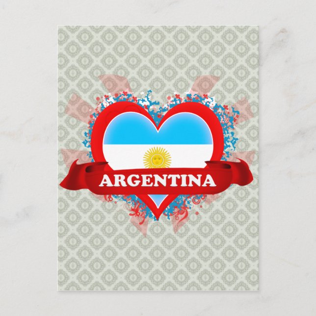 Carte Postale Vintage I Love Argentina (Devant)